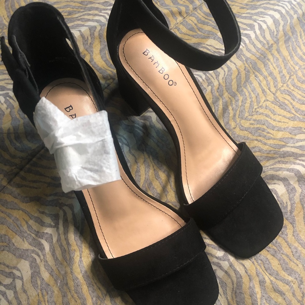 Open Toe Black Shoes